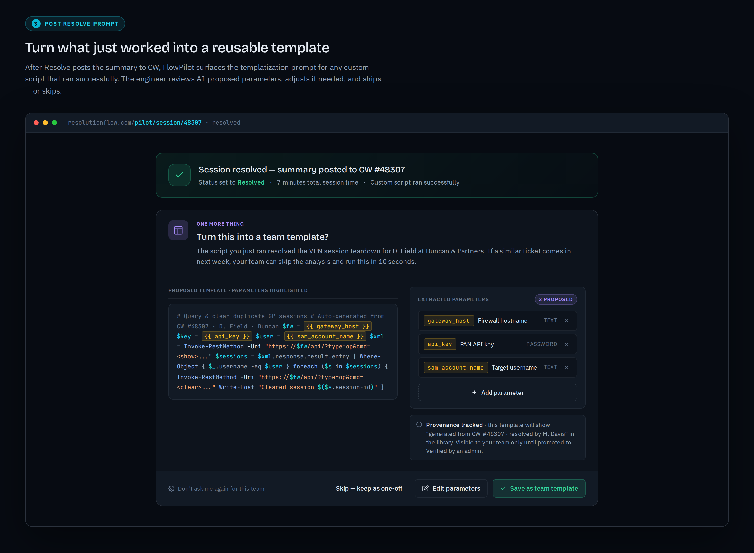 Templatize prompt